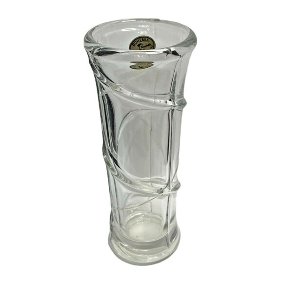 Crystal Clear Glass Vase Bohemian by Crystalex Made in Czech Republic 3"W x 8"H - Picture 3 of 9